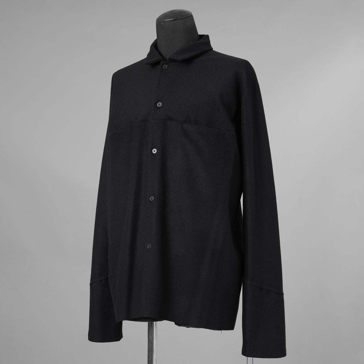 m.a + エムエークロス / 美品 23AW 2 Pocket One Piece Medium Fit Shirt / Wool Jersey / 長袖シャツ / 23W-H250DB / size 54 (BLACK) 352151-uen