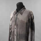 ZIGGY CHEN ジギーチェン / 美品 25AW DIGITAL PRINT WAVE-SHAPED SHIRT シルク長袖シャツ / 0M2530714 / size 46 (MIX GRAY)