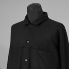 m.a + エムエークロス / 美品 23AW 2 Pocket One Piece Medium Fit Shirt / Wool Jersey / 長袖シャツ / 23W-H250DB / size 54 (BLACK) 352151-uen
