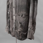 ZIGGY CHEN ジギーチェン / 美品 25AW DIGITAL PRINT WAVE-SHAPED SHIRT シルク長袖シャツ / 0M2530714 / size 46 (MIX GRAY)