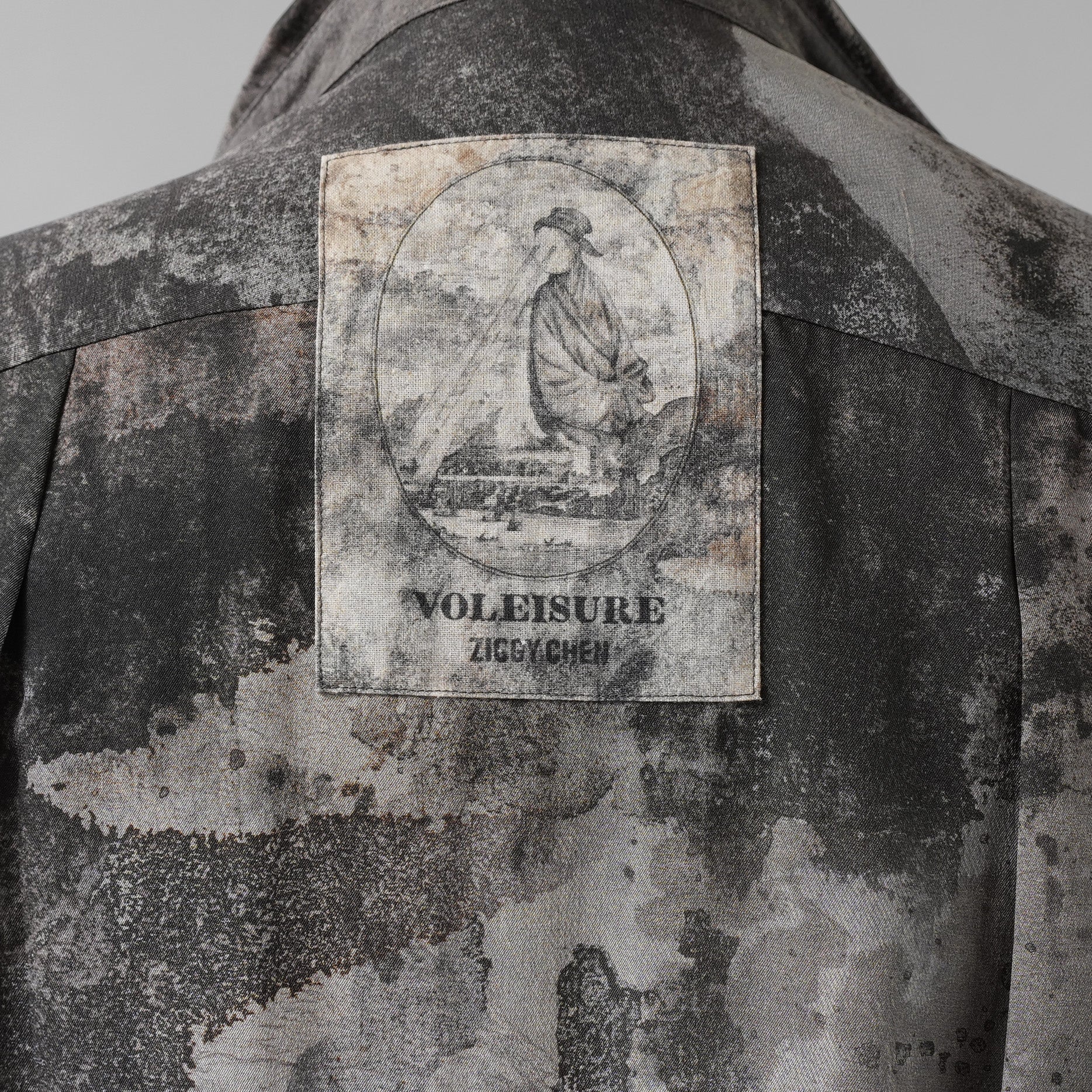 ZIGGY CHEN ジギーチェン / 美品 25AW DIGITAL PRINT WAVE-SHAPED SHIRT シルク長袖シャツ / 0M2530714 / size 46 (MIX GRAY)