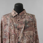 ZIGGY CHEN ジギーチェン / 美品 24AW Asymmetric Pleated Shirt シルク 長袖シャツ / 0M2430732 / size 44 (MULTI COLOR)