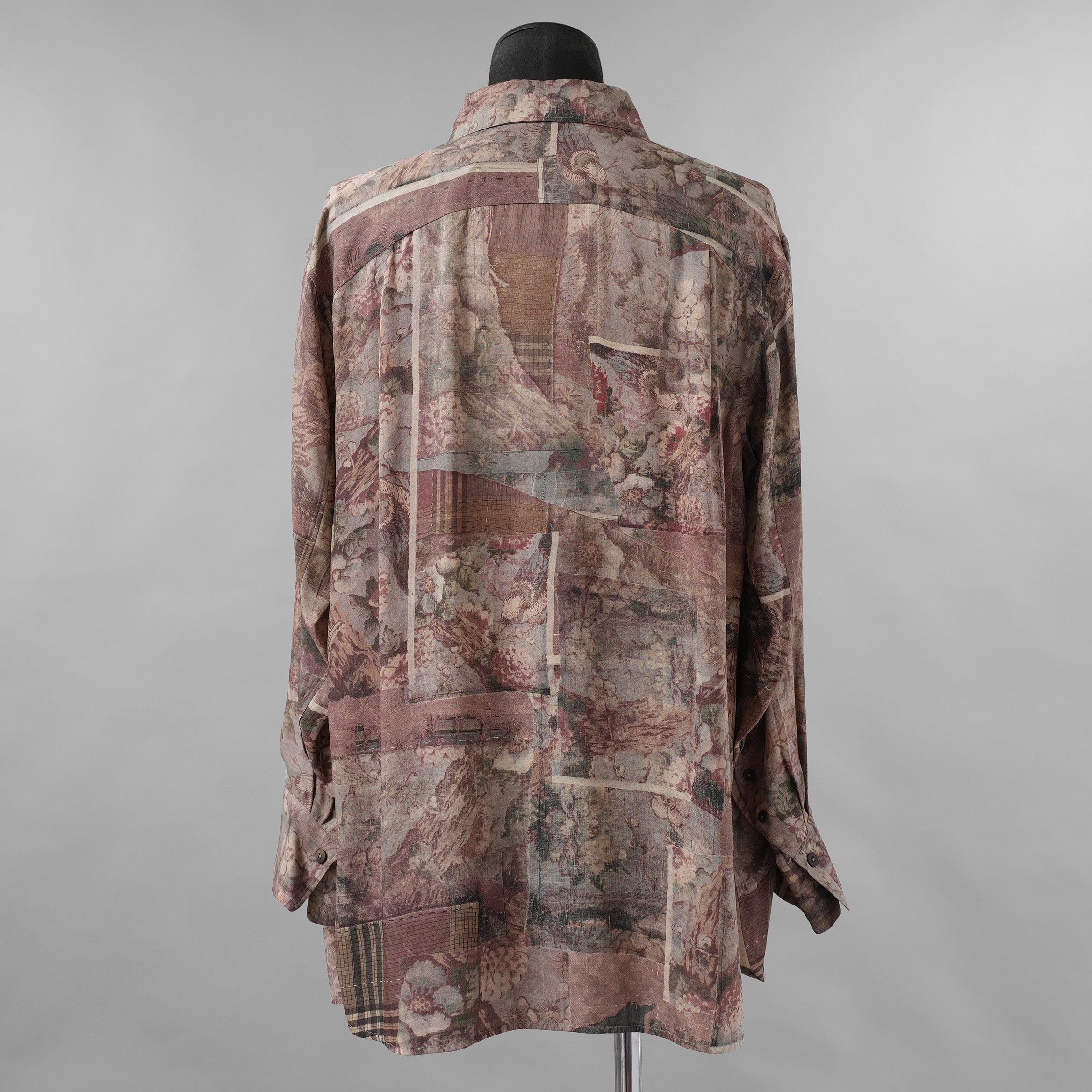 ZIGGY CHENジギーチェン / 美品 24AW Asymmetric Pleated Shirt シルク 長袖シャツ / 0M2430732 / size 44 (MULTICOLOR)