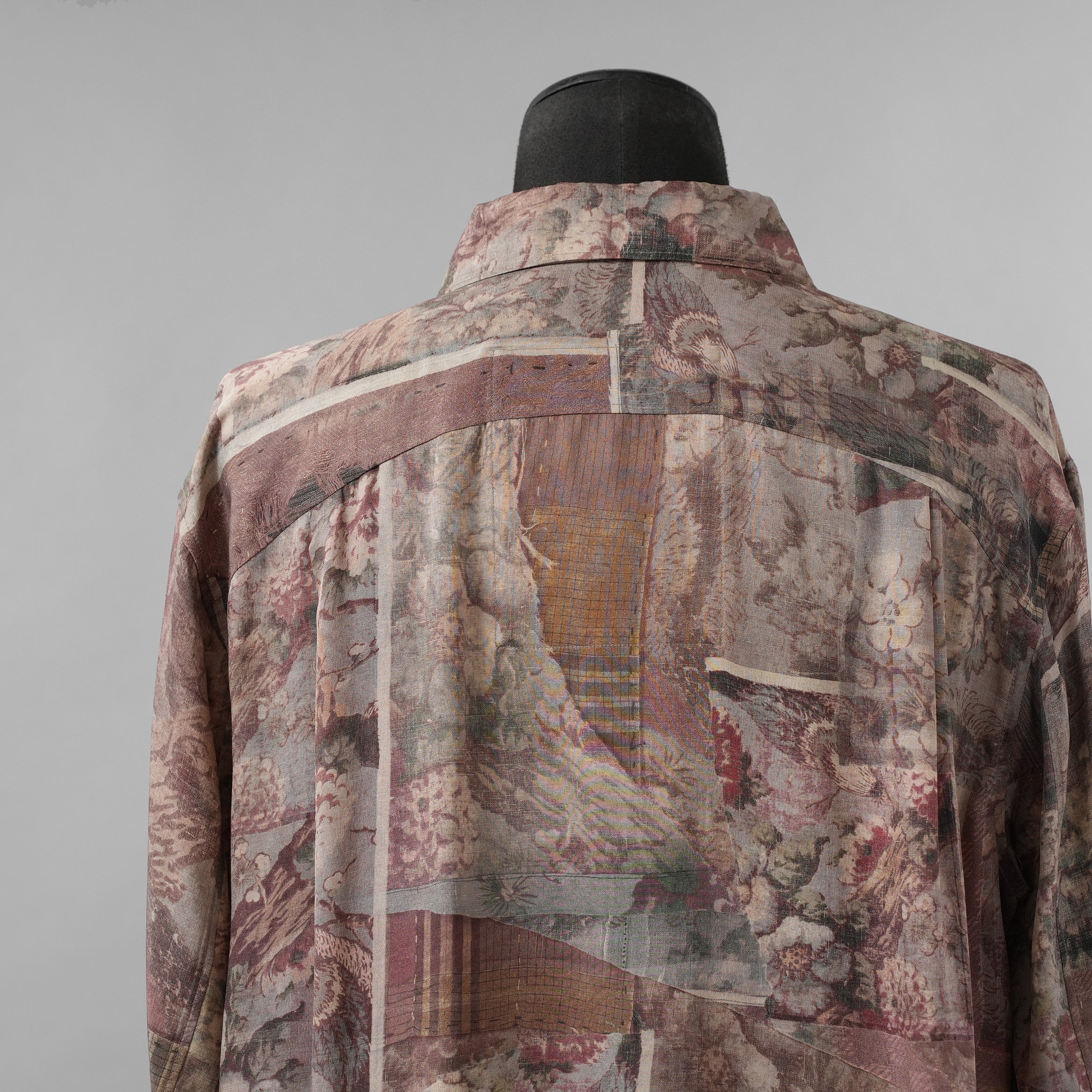 ZIGGY CHEN ジギーチェン / 美品 24AW Asymmetric Pleated Shirt シルク 長袖シャツ / 0M2430732 / size 44 (MULTI COLOR)
