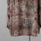 ZIGGY CHEN ジギーチェン / 美品 24AW Asymmetric Pleated Shirt シルク 長袖シャツ / 0M2430732 / size 44 (MULTI COLOR)