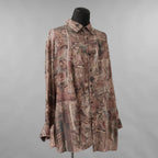 ZIGGY CHEN ジギーチェン / 美品 24AW Asymmetric Pleated Shirt シルク 長袖シャツ / 0M2430732 / size 44 (MULTI COLOR)