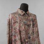 ZIGGY CHEN ジギーチェン / 美品 24AW Asymmetric Pleated Shirt シルク 長袖シャツ / 0M2430732 / size 44 (MULTI COLOR)