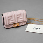 FENDI フェンディ / 美品 19 ナノ バゲット チャーム ショルダーポーチ アクセサリー / 7AR844 -AAJD-209-0189 / PINK BEIGE レディース 352145-izm