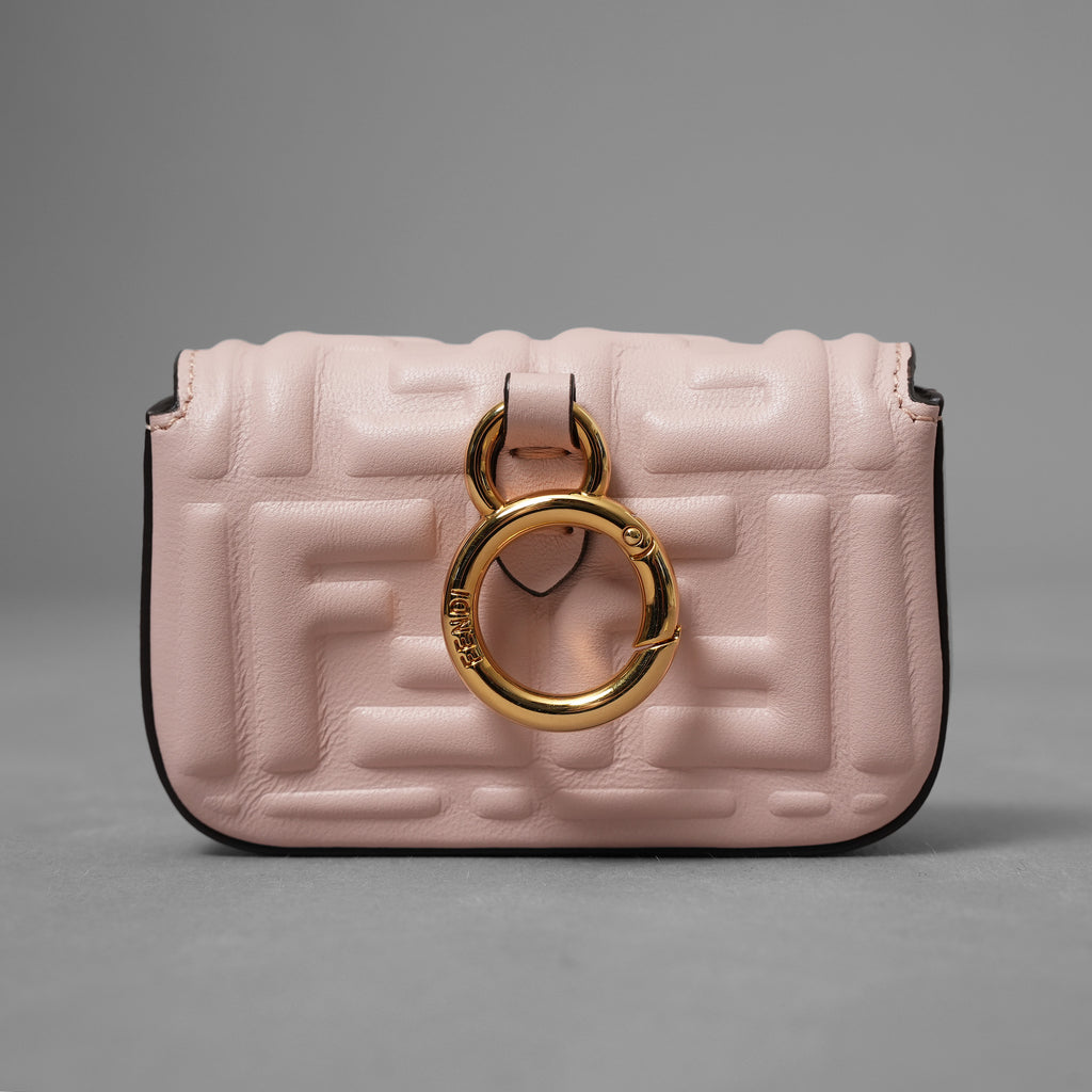 FENDI フェンディ / 美品 19 ナノ バゲット チャーム ショルダーポーチ アクセサリー / 7AR844 -AAJD-209-0189 / PINK BEIGE レディース 352145-izm
