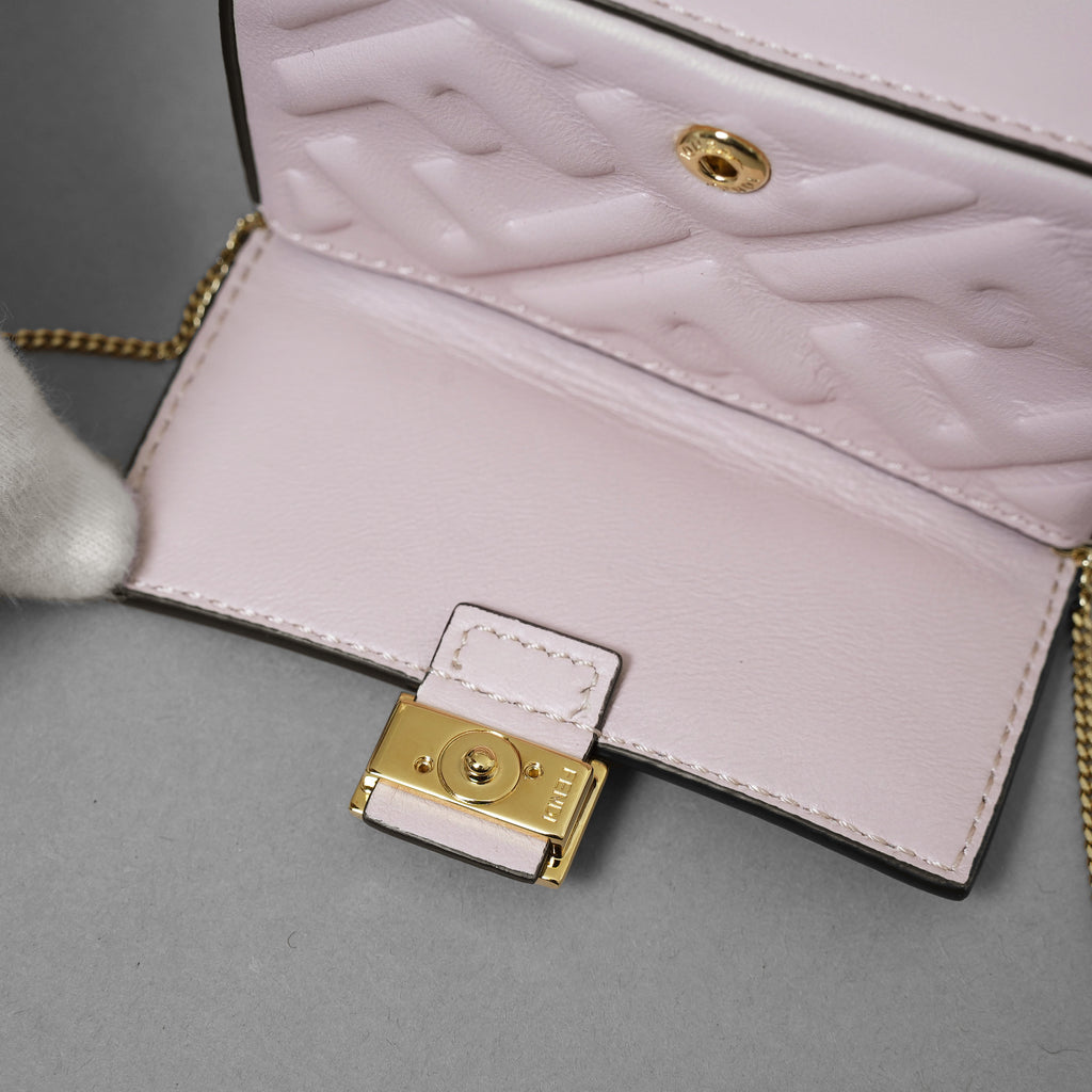 FENDI フェンディ / 美品 19 ナノ バゲット チャーム ショルダーポーチ アクセサリー / 7AR844 -AAJD-209-0189 / PINK BEIGE レディース 352145-izm