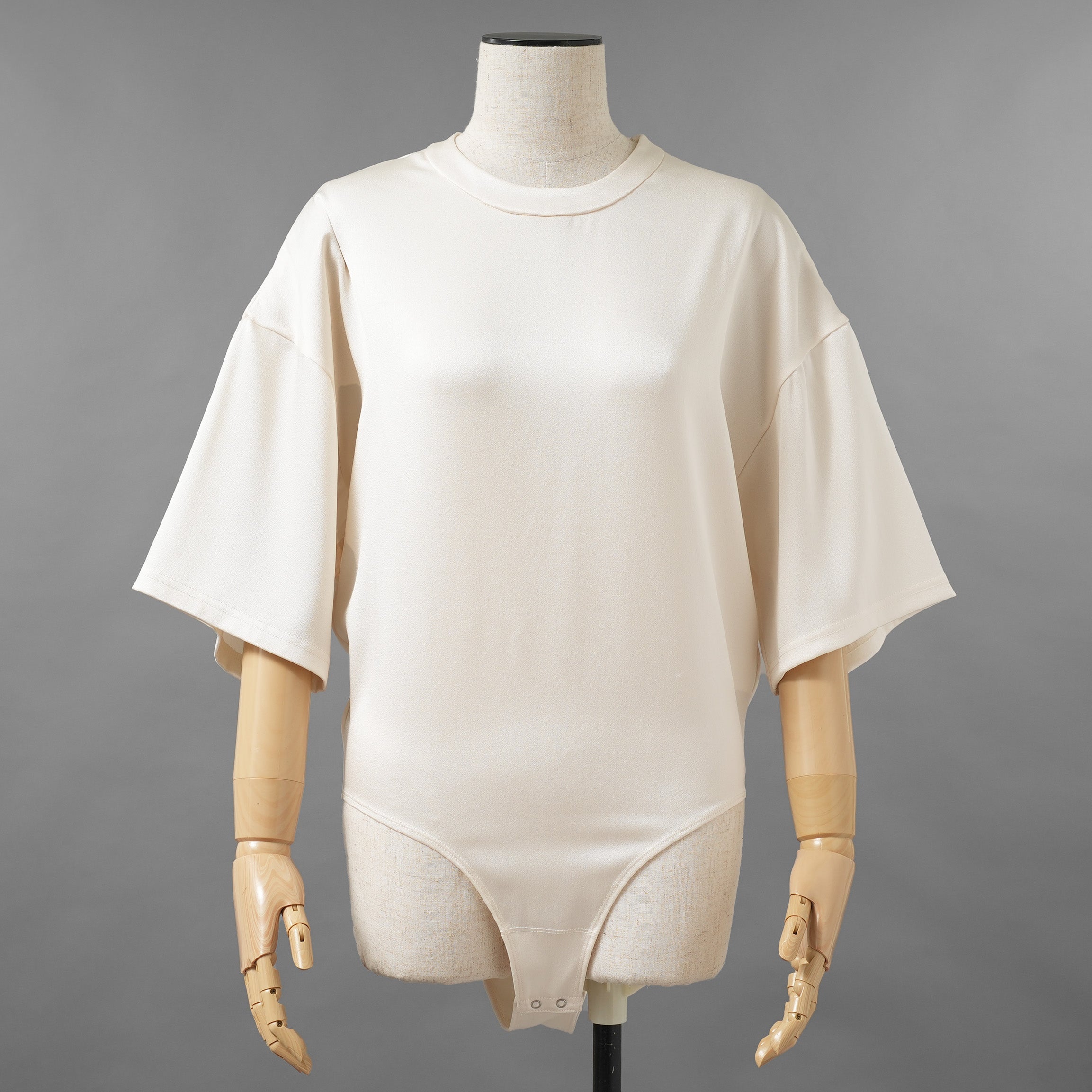 KANAKO SAKAI カナコ サカイ / 24SS SATIN BODYSUIT サテン ボディスーツ 半袖Tシャツ / KS2401035 / size 36 ( OFF WHITE ) レディース