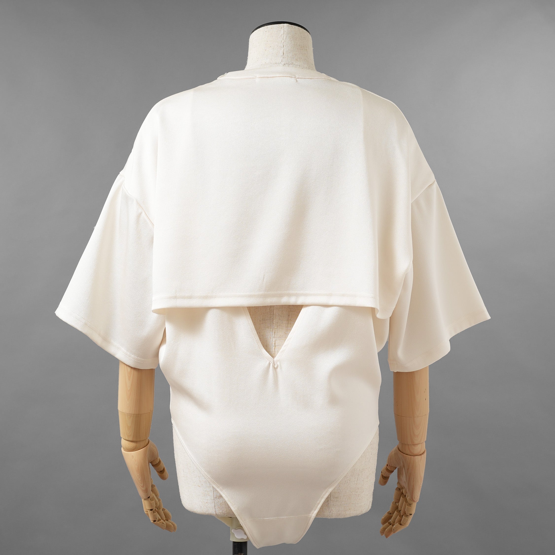 KANAKO SAKAI カナコ サカイ / 24SS SATIN BODYSUIT サテン ボディスーツ 半袖Tシャツ / KS2401035 / size 36 ( OFF WHITE ) レディース