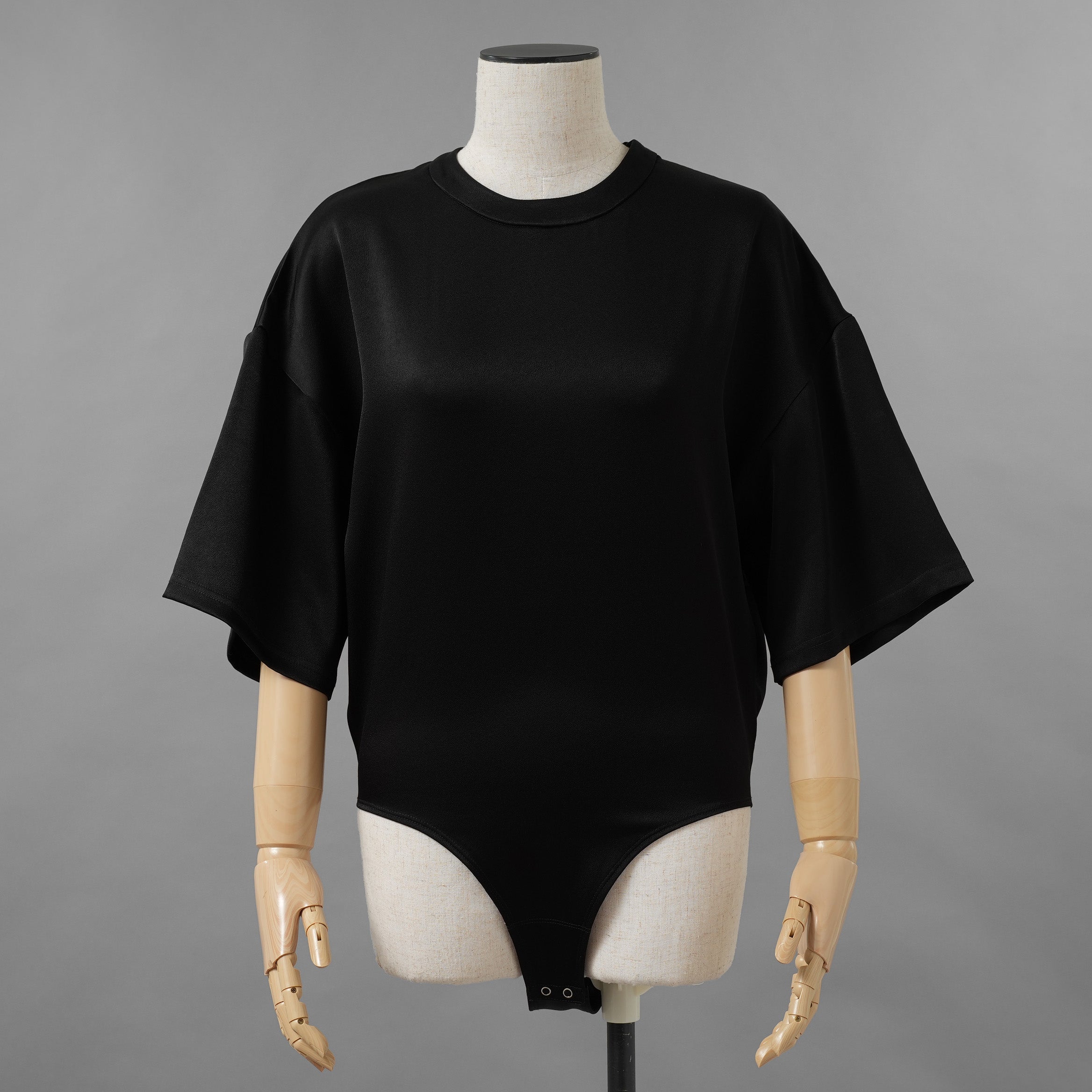 KANAKO SAKAI カナコ サカイ / 美品 24SS SATIN BODYSUIT サテン ボディスーツ 半袖Tシャツ / KS2401035 / size 36 ( BLACK ) レディース