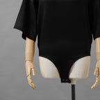 KANAKO SAKAI カナコ サカイ / 美品 24SS SATIN BODYSUIT サテン ボディスーツ 半袖Tシャツ / KS2401035 / size 36 ( BLACK ) レディース