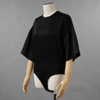 KANAKO SAKAI カナコ サカイ / 美品 24SS SATIN BODYSUIT サテン ボディスーツ 半袖Tシャツ / KS2401035 / size 36 ( BLACK ) レディース