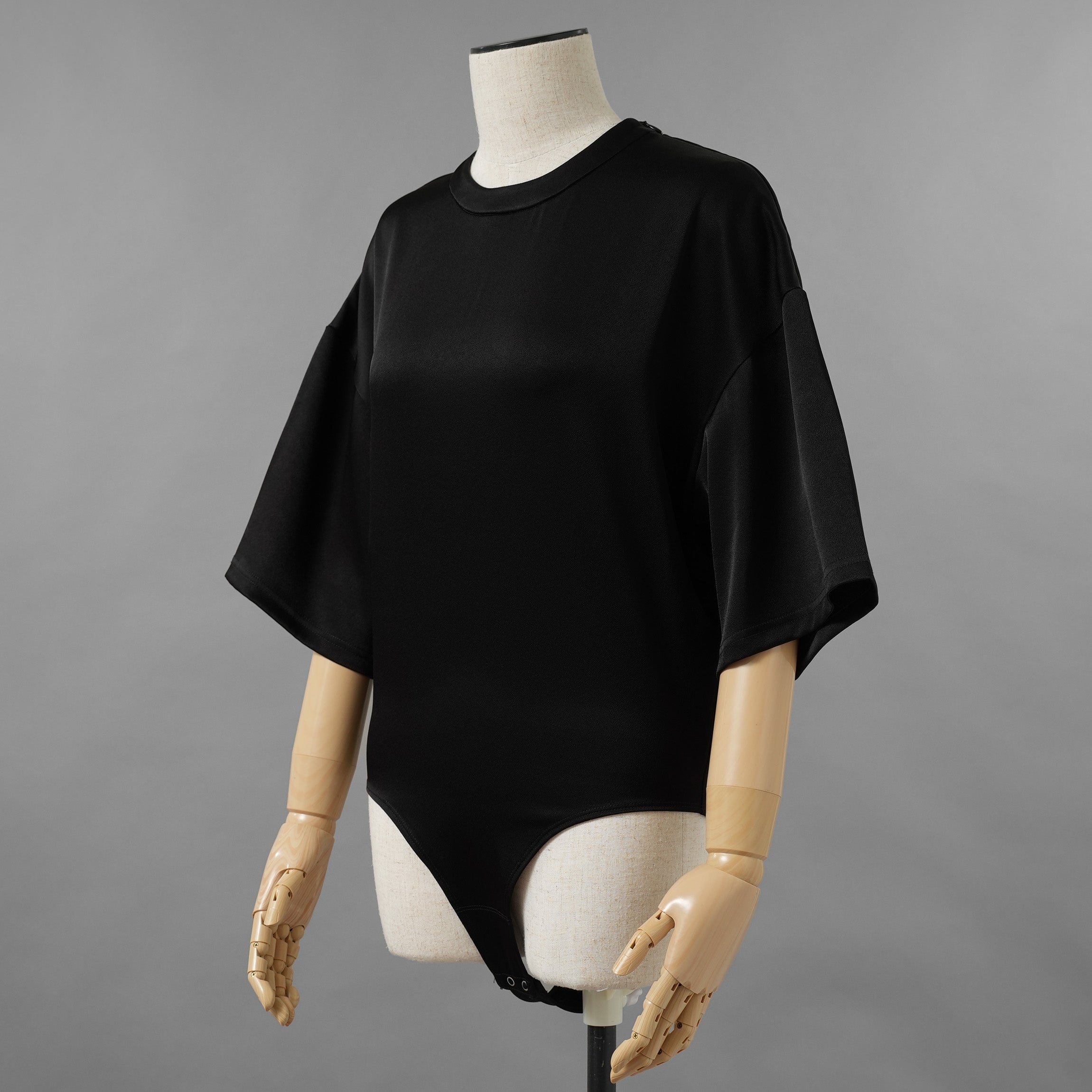 KANAKO SAKAI カナコ サカイ / 美品 24SS SATIN BODYSUIT サテン ボディスーツ 半袖Tシャツ / KS2401035 / size 36 ( BLACK ) レディース