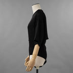 KANAKO SAKAI カナコ サカイ / 美品 24SS SATIN BODYSUIT サテン ボディスーツ 半袖Tシャツ / KS2401035 / size 36 ( BLACK ) レディース