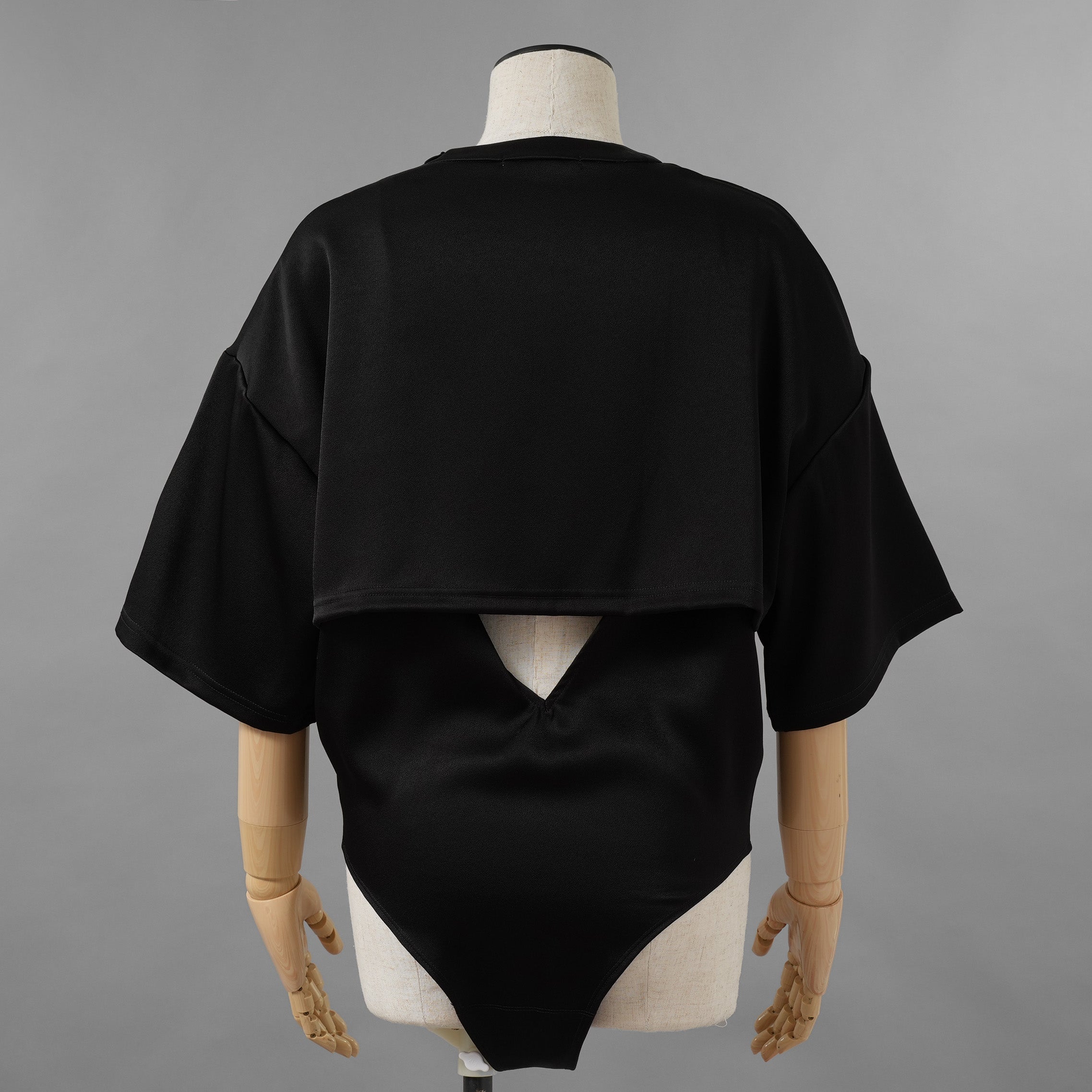 KANAKO SAKAI カナコ サカイ / 美品 24SS SATIN BODYSUIT サテン ボディスーツ 半袖Tシャツ / KS2401035 / size 36 ( BLACK ) レディース