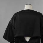 KANAKO SAKAI カナコ サカイ / 美品 24SS SATIN BODYSUIT サテン ボディスーツ 半袖Tシャツ / KS2401035 / size 36 ( BLACK ) レディース