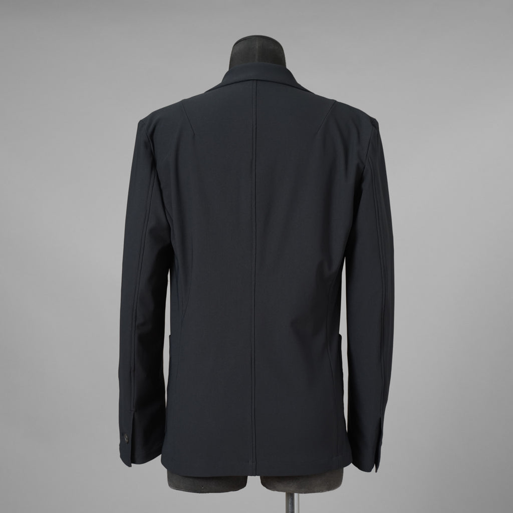未使用 AKM エイケーエム / 25SS FULLDUL PERL TORICOT JERSEY SWING EASY JACKET  定番  テーラード ジャケット /B475 PET148 / size S (BLACK) 123053-alm