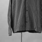 A.F ARTEFACT / 美品 25SS LOOSEY OVER SHIRT / HERRINGBONE LINEN STRIPE / 長袖シャツ / size 1 (BLACK×L.GREY)