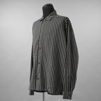 A.F ARTEFACT / 美品 25SS LOOSEY OVER SHIRT / HERRINGBONE LINEN STRIPE / 長袖シャツ / size 1 (BLACK×L.GREY)