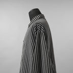 A.F ARTEFACT / 美品 25SS LOOSEY OVER SHIRT / HERRINGBONE LINEN STRIPE / 長袖シャツ / size 1 (BLACK×L.GREY)