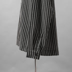 A.F ARTEFACT / 美品 25SS LOOSEY OVER SHIRT / HERRINGBONE LINEN STRIPE / 長袖シャツ / size 1 (BLACK×L.GREY)