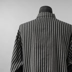 A.F ARTEFACT / 美品 25SS LOOSEY OVER SHIRT / HERRINGBONE LINEN STRIPE / 長袖シャツ / size 1 (BLACK×L.GREY)