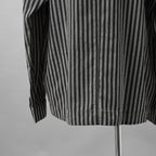 A.F ARTEFACT / 美品 25SS LOOSEY OVER SHIRT / HERRINGBONE LINEN STRIPE / 長袖シャツ / size 1 (BLACK×L.GREY)