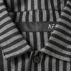 A.F ARTEFACT / 美品 25SS LOOSEY OVER SHIRT / HERRINGBONE LINEN STRIPE / 長袖シャツ / size 1 (BLACK×L.GREY)