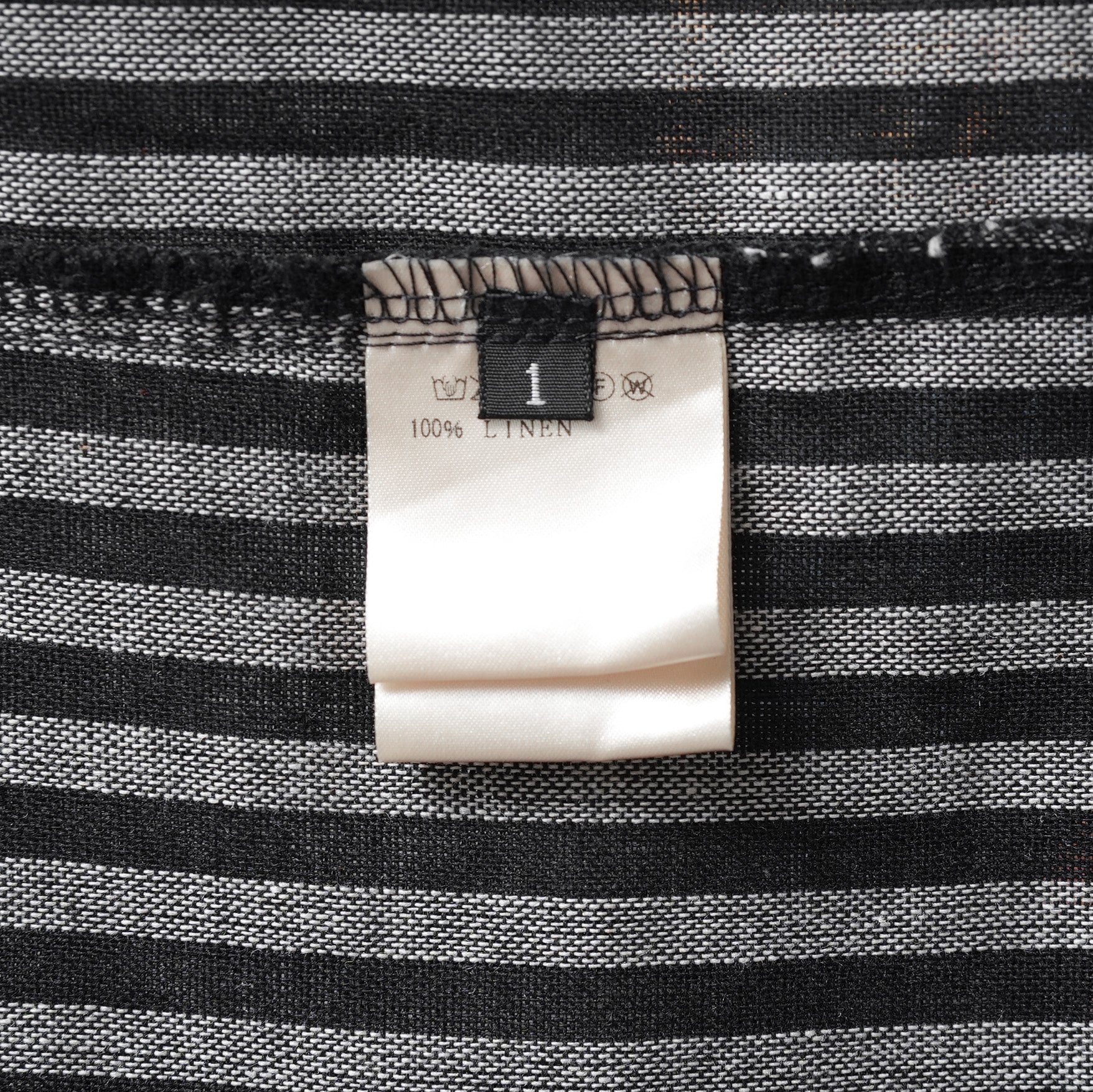 A.F ARTEFACT / 美品 25SS LOOSEY OVER SHIRT / HERRINGBONE LINEN STRIPE / 長袖シャツ / size 1 (BLACK×L.GREY)