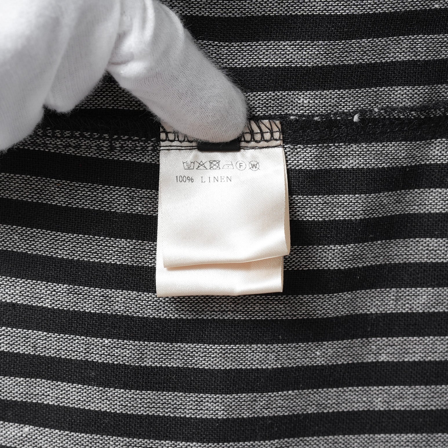 A.F ARTEFACT / 美品 25SS LOOSEY OVER SHIRT / HERRINGBONE LINEN STRIPE / 長袖シャツ / size 1 (BLACK×L.GREY)