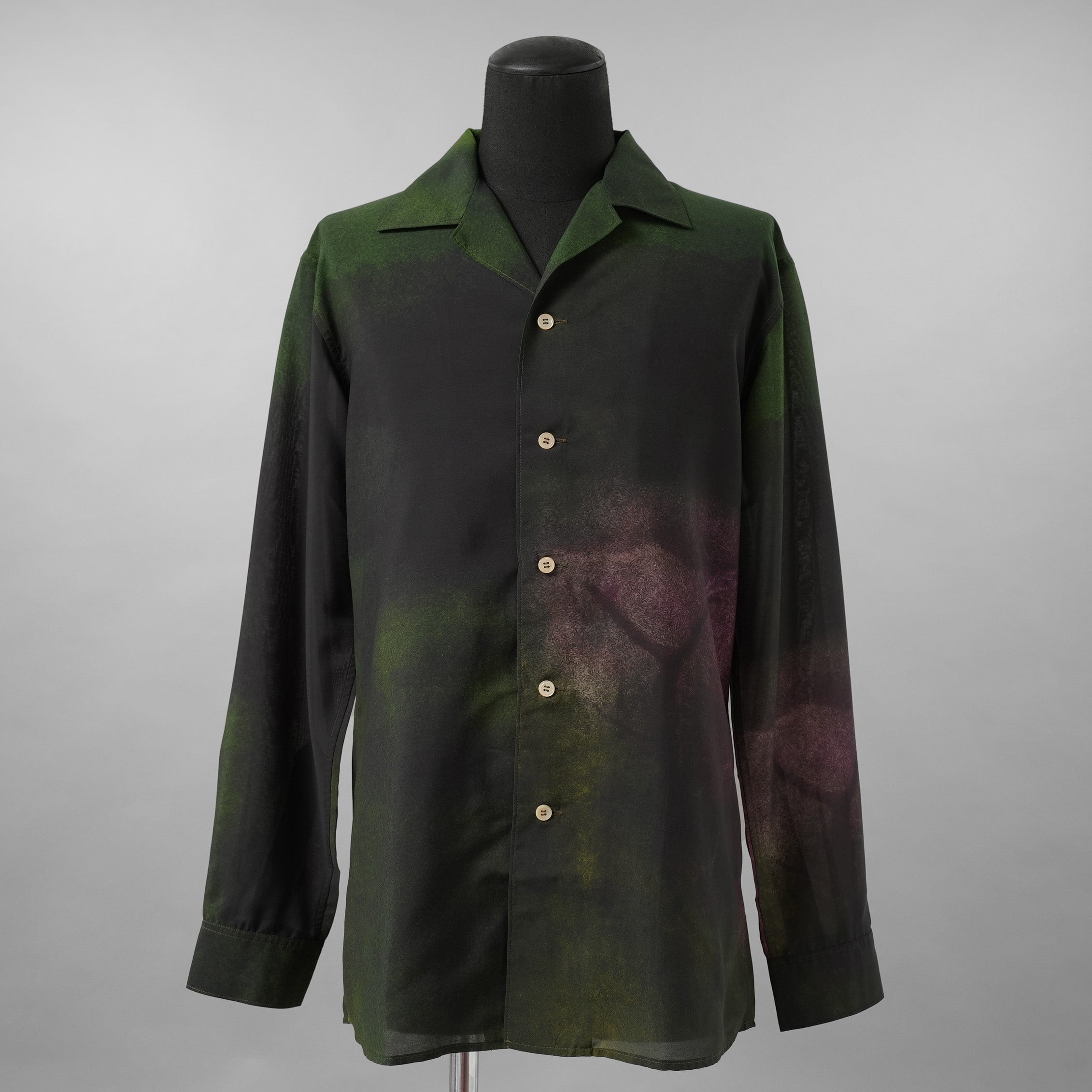 BED J.W. FORD ベッドフォード / 美品 22SS IWAMOTO Blouse オープンカラーシャツ 長袖シャツ / 22SS-B-BL09 / size 1 (GREEN)
