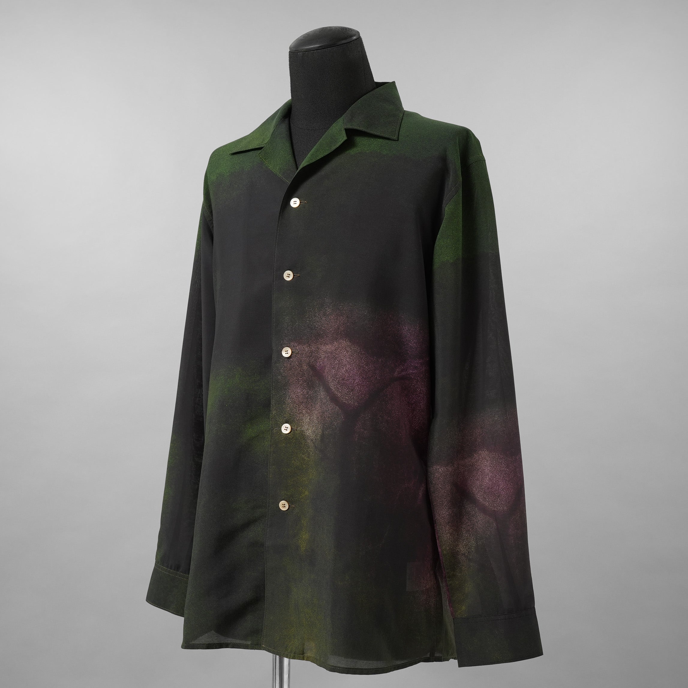 BED J.W. FORD ベッドフォード / 美品 22SS IWAMOTO Blouse オープンカラーシャツ 長袖シャツ / 22SS-B-BL09 / size 1 (GREEN)