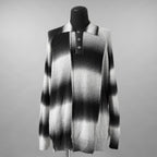 Feng Chen Wang フェンチェンワン / 美品 24SS DECONSTRUCTED GRADIENT KNIT-POLO ニット / FUS17KT03 / size XS (BLACK)
