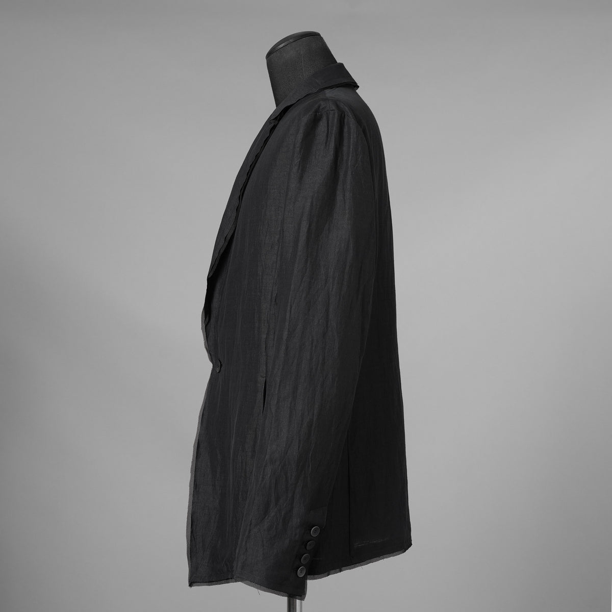 bajra バジュラ / 美品 26SS リネンカールマイヤージャケット テーラード ジャケット / 161BJ01 / size 3 (BLACK) 352155-in-ue