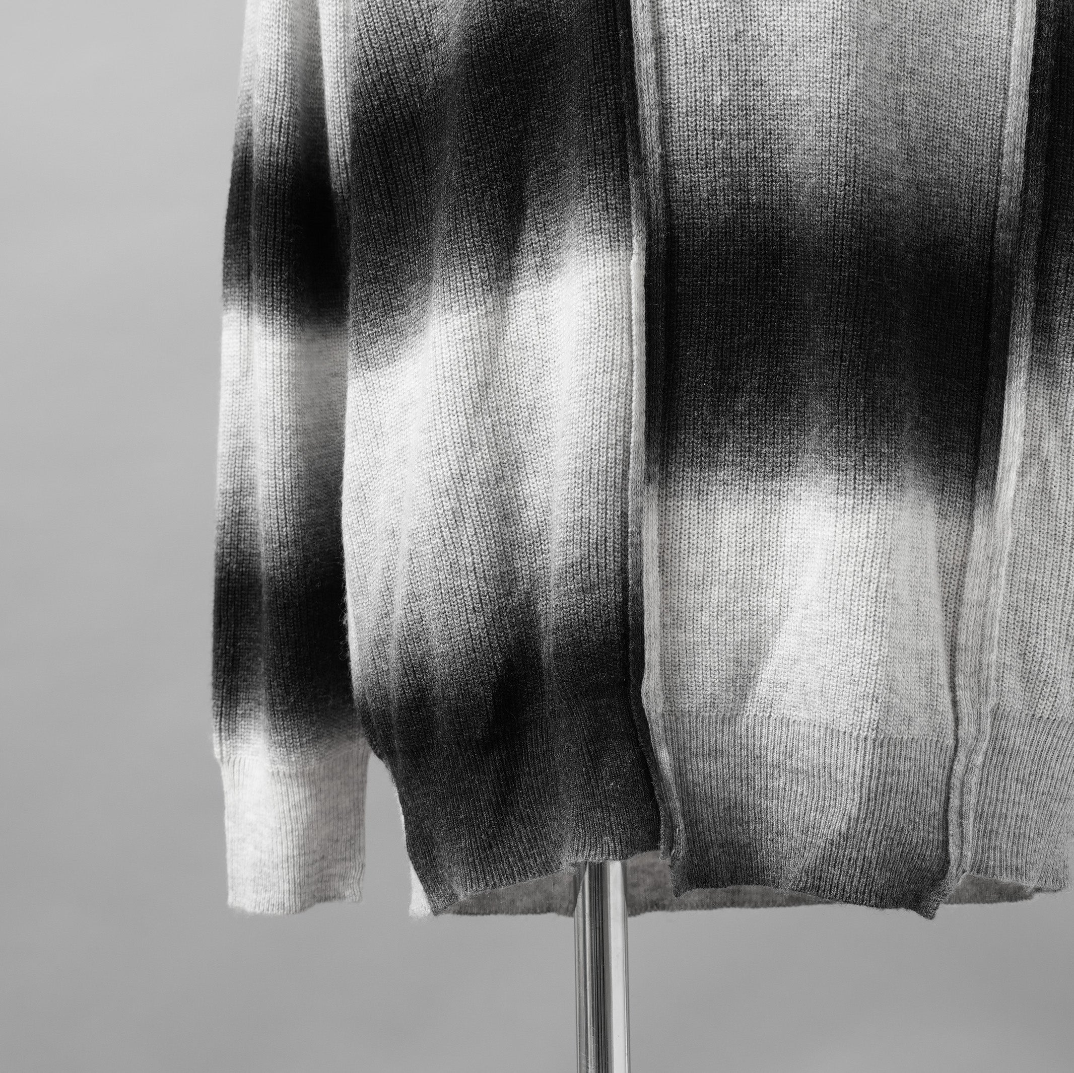 Feng Chen Wang フェンチェンワン / 美品 24SS DECONSTRUCTED GRADIENT KNIT-POLO ニット / FUS17KT03 / size XS (BLACK)