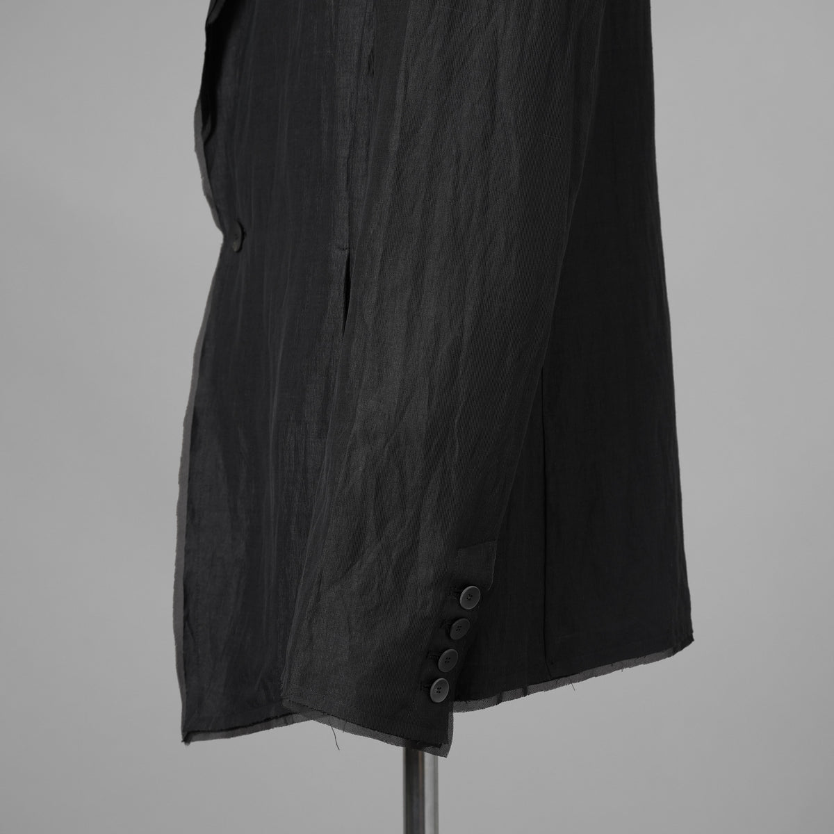 bajra バジュラ / 美品 26SS リネンカールマイヤージャケット テーラード ジャケット / 161BJ01 / size 3 (BLACK) 352155-in-ue