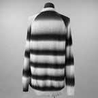 Feng Chen Wang フェンチェンワン / 美品 24SS DECONSTRUCTED GRADIENT KNIT-POLO ニット / FUS17KT03 / size XS (BLACK)