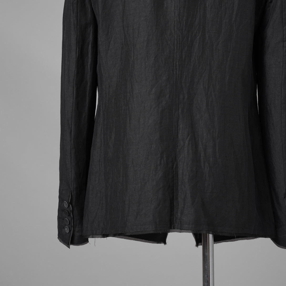bajra バジュラ / 美品 26SS リネンカールマイヤージャケット テーラード ジャケット / 161BJ01 / size 3 (BLACK) 352155-in-ue