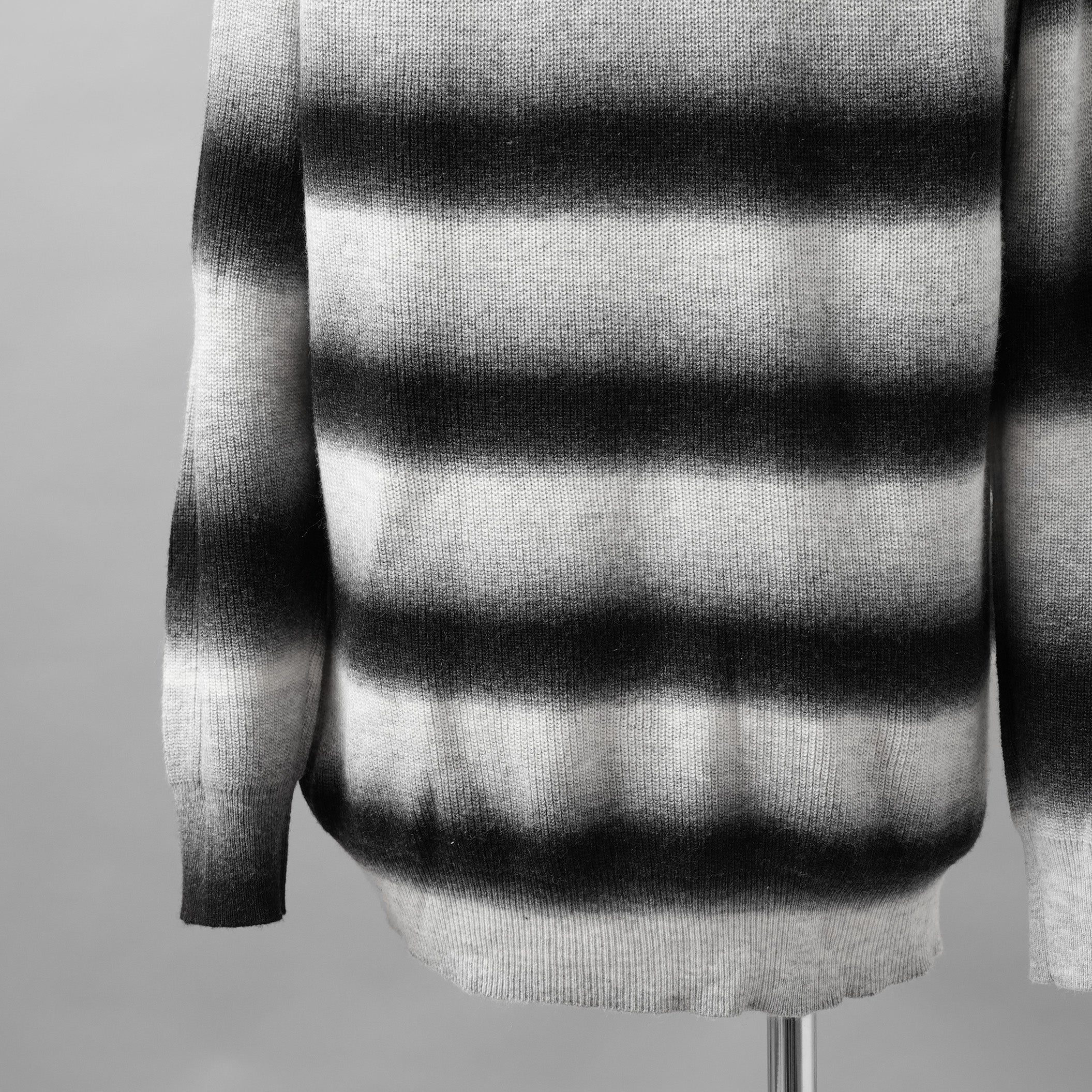 Feng Chen Wang フェンチェンワン / 美品 24SS DECONSTRUCTED GRADIENT KNIT-POLO ニット / FUS17KT03 / size XS (BLACK)