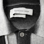 Feng Chen Wang フェンチェンワン / 美品 24SS DECONSTRUCTED GRADIENT KNIT-POLO ニット / FUS17KT03 / size XS (BLACK)