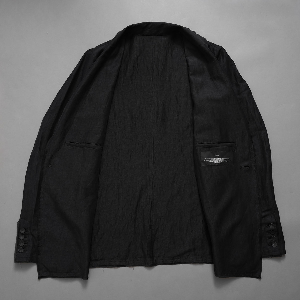 bajra バジュラ / 美品 26SS リネンカールマイヤージャケット テーラード ジャケット / 161BJ01 / size 3 (BLACK) 352155-in-ue