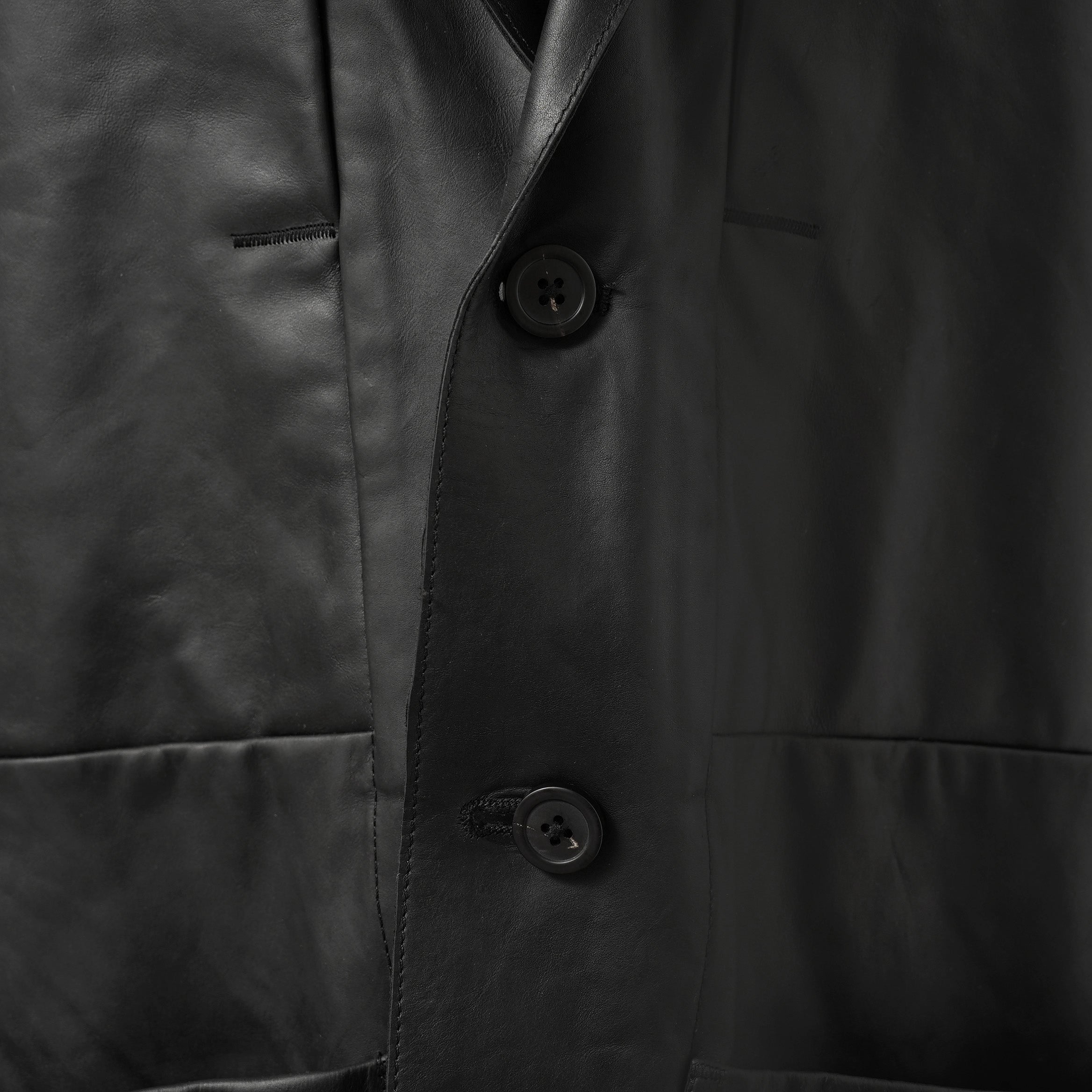 新品 Rick Owens リック オウエンス / 24SS LIDO / FOG Pocket Lido Leather Jacket / オイルカーフ レザー ジャケット / RU01D3723LOY / size 48 (BLACK)
