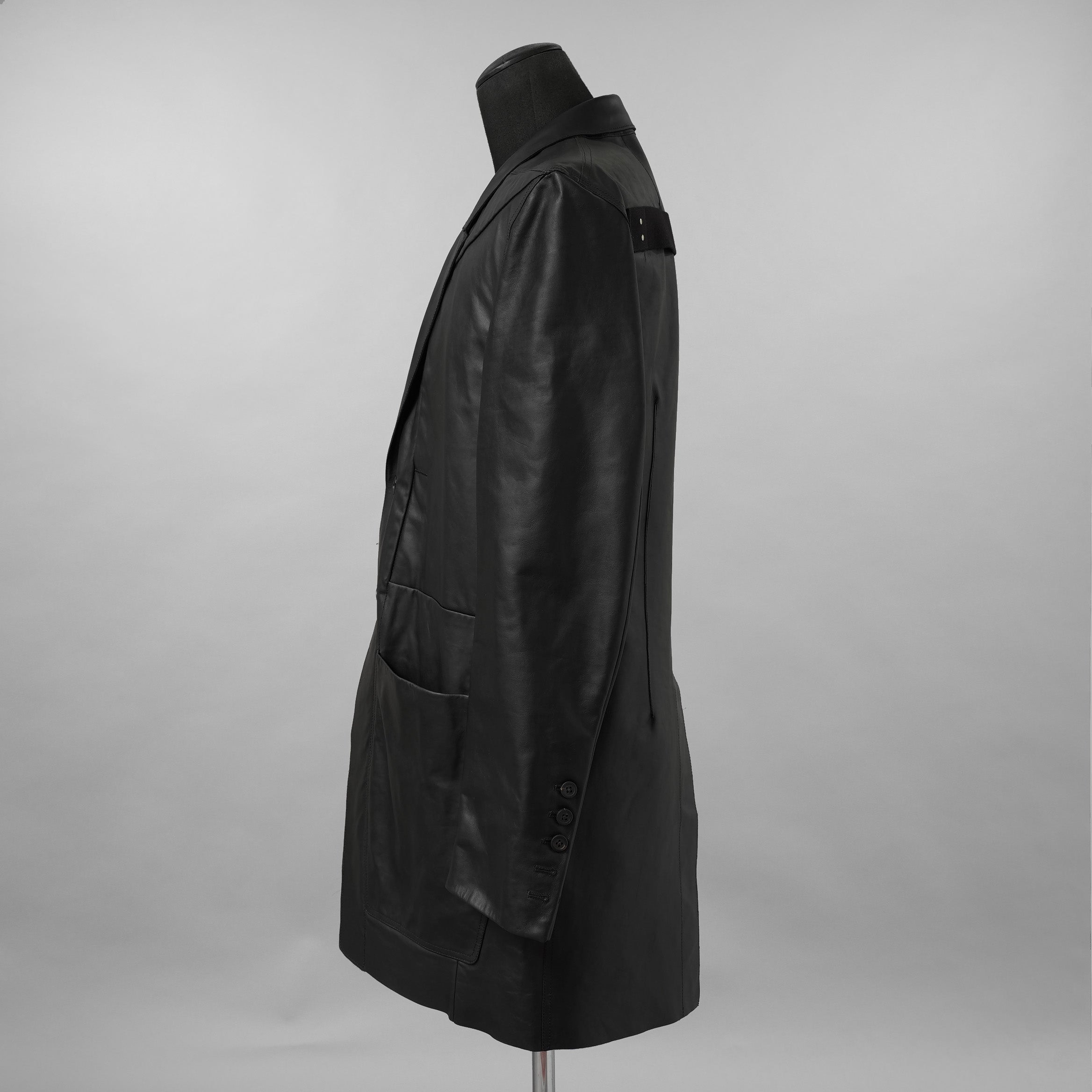 新品 Rick Owens リック オウエンス / 24SS LIDO / FOG Pocket Lido Leather Jacket / オイルカーフ レザー ジャケット / RU01D3723LOY / size 48 (BLACK)