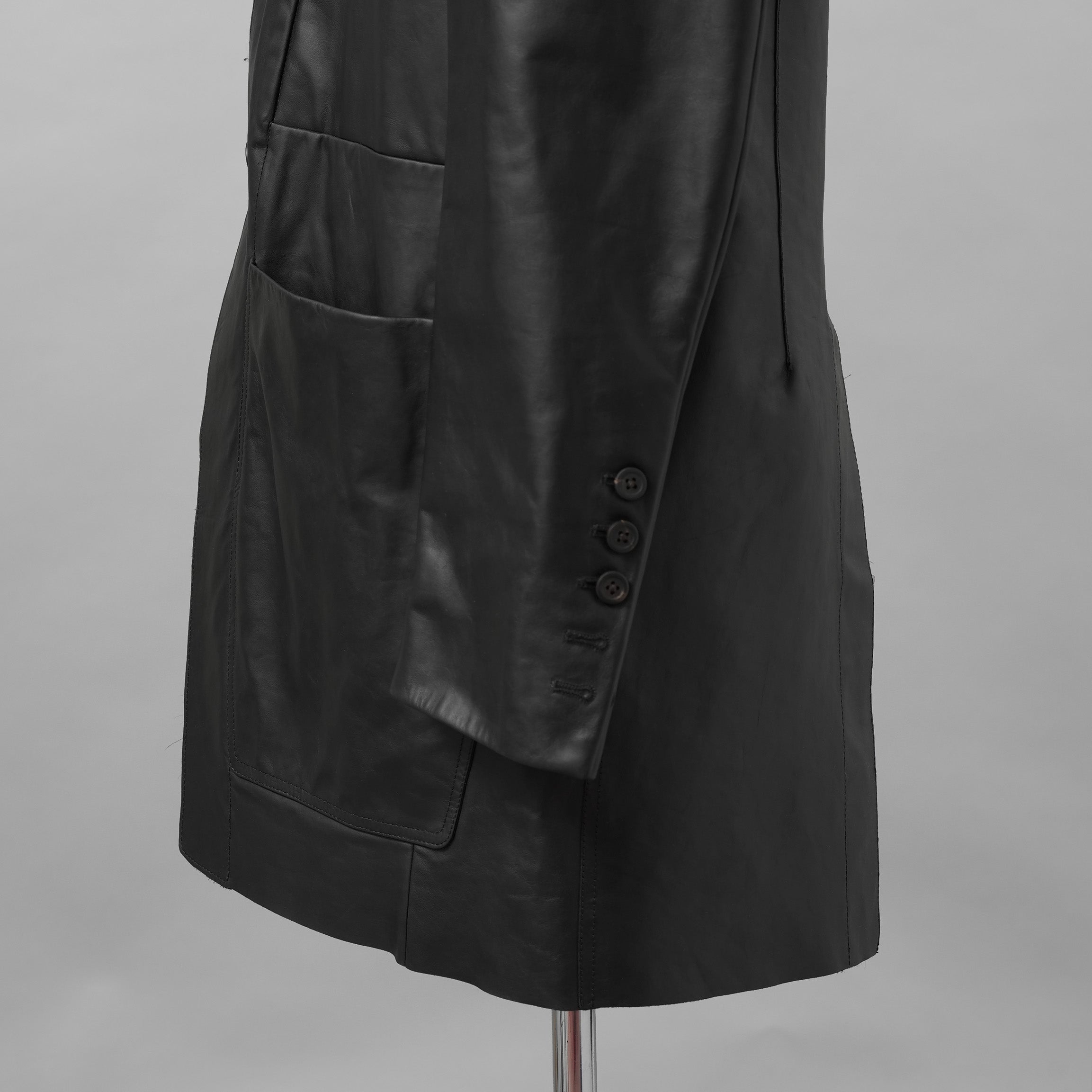 新品 Rick Owens リック オウエンス / 24SS LIDO / FOG Pocket Lido Leather Jacket / オイルカーフ レザー ジャケット / RU01D3723LOY / size 48 (BLACK)