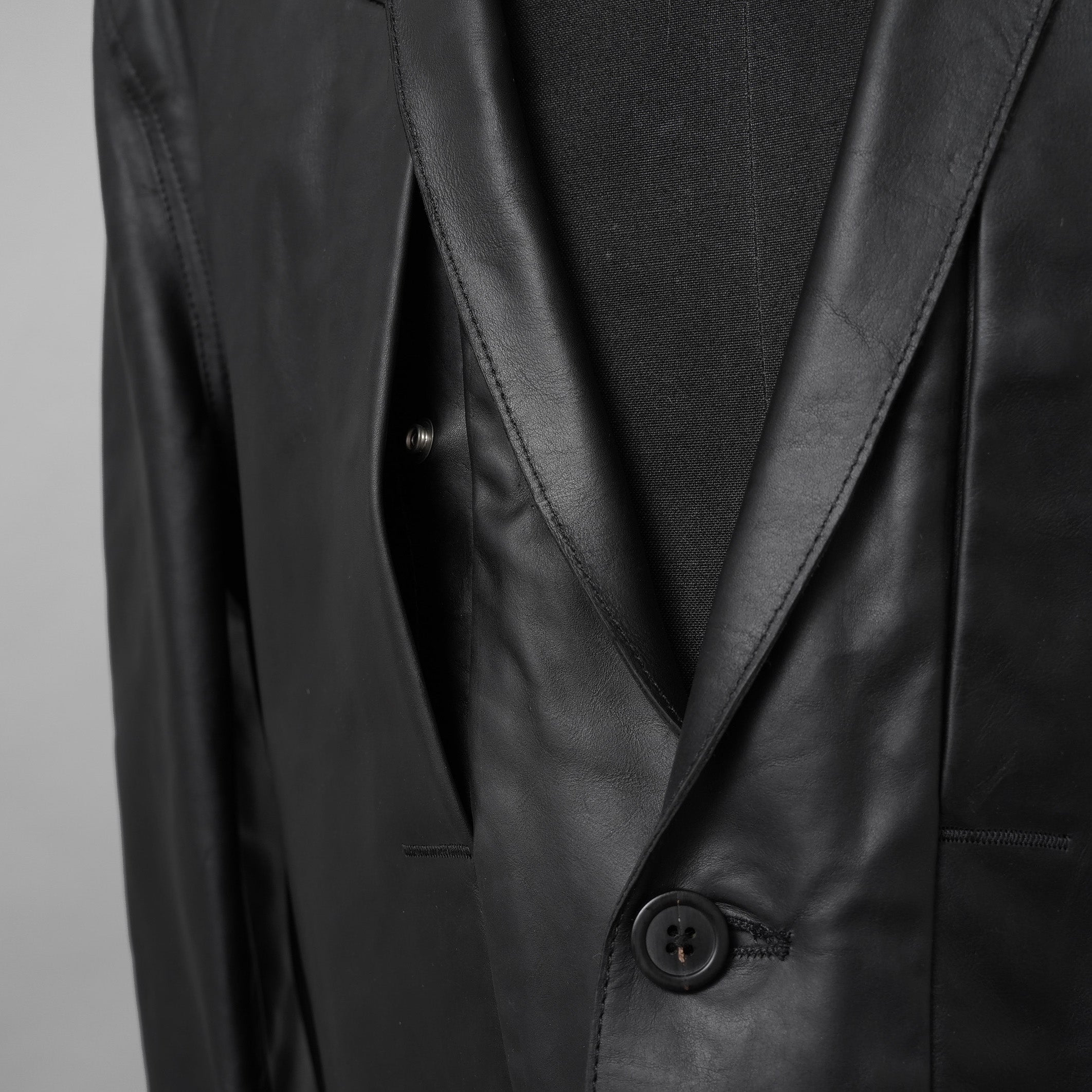 新品 Rick Owens リック オウエンス / 24SS LIDO / FOG Pocket Lido Leather Jacket / オイルカーフ レザー ジャケット / RU01D3723LOY / size 48 (BLACK)
