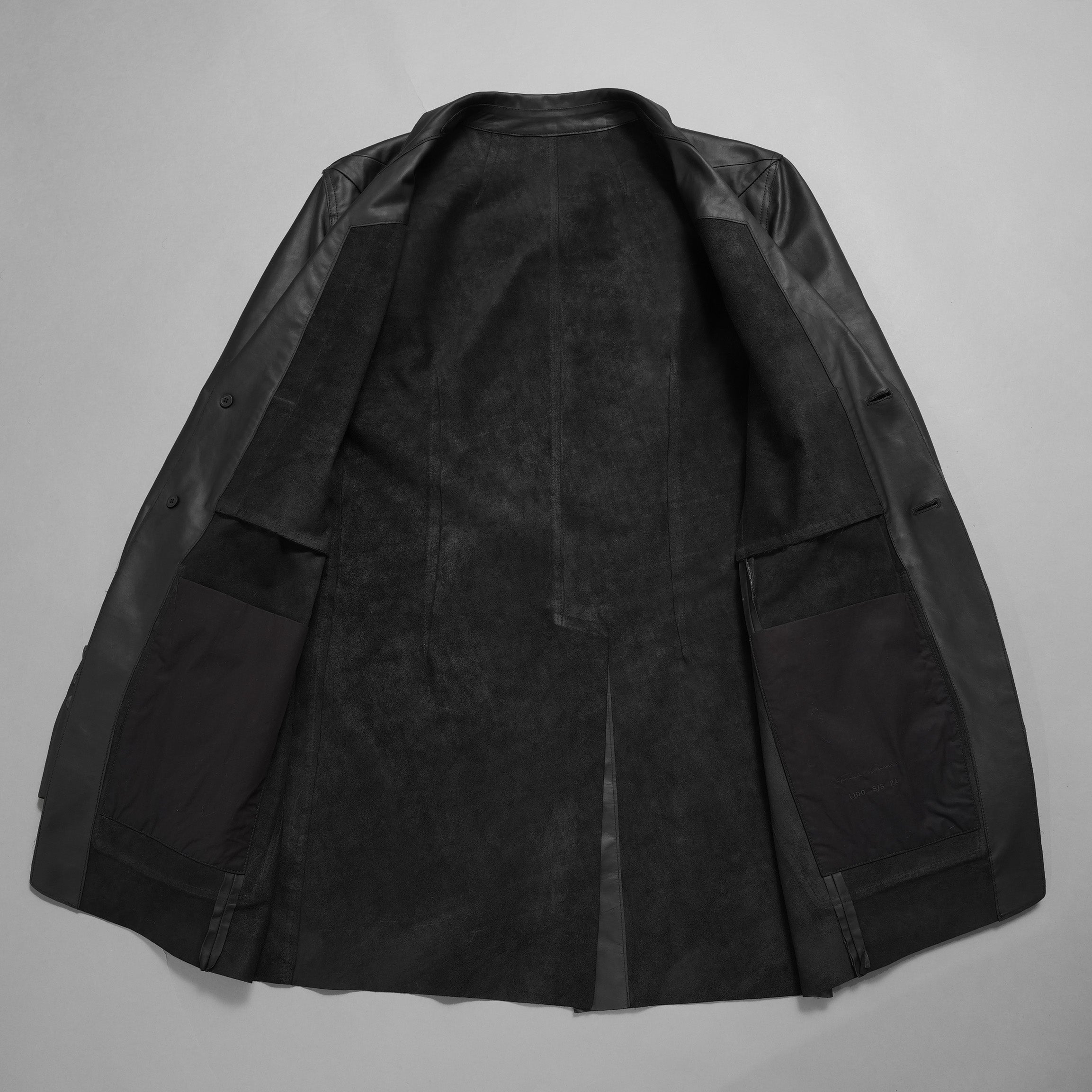 新品 Rick Owens リック オウエンス / 24SS LIDO / FOG Pocket Lido Leather Jacket / オイルカーフ レザー ジャケット / RU01D3723LOY / size 48 (BLACK)