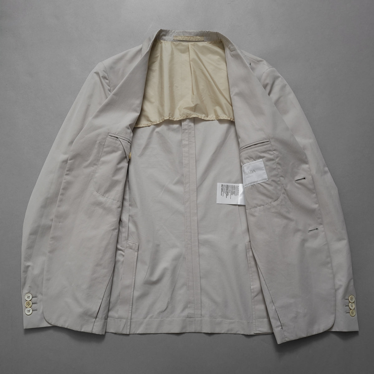 PRADA プラダ / 14SS コットン 2B テーラード ジャケット / ACS1 2014 3248 / size 48 (IVORY WHITE) 352154-in-ue